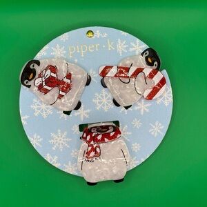 Piper K Penguin Hair Clips